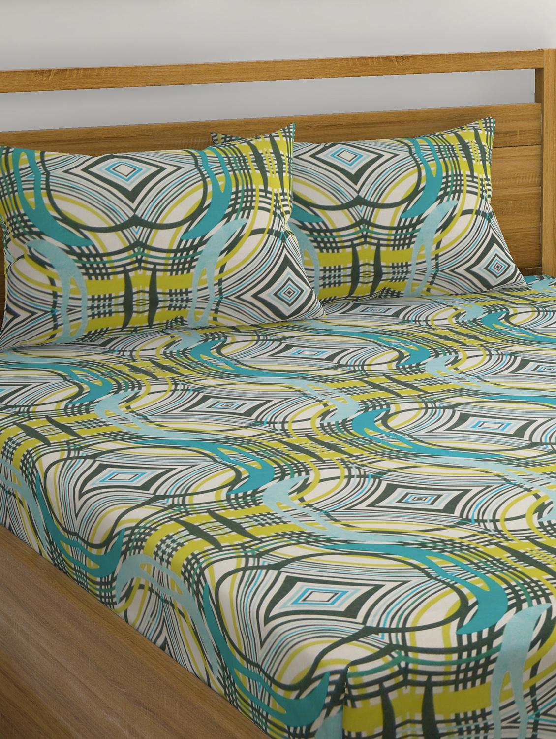 Cotton Double Bedsheet with 2 Pillow Covers - 15728928 - Zoom Image - 3