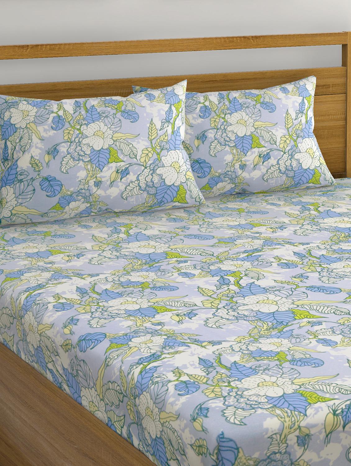 Cotton Double Bedsheet with 2 Pillow Covers - 15728929 - Zoom Image - 3
