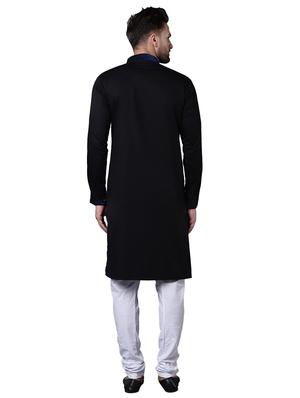 black cotton kurta pyjama set - 15729227 - Standard Image - 3