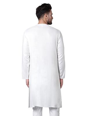 white rayon long kurta - 15729295 - Standard Image - 3