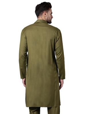 green rayon long kurta - 15729309 - Standard Image - 3