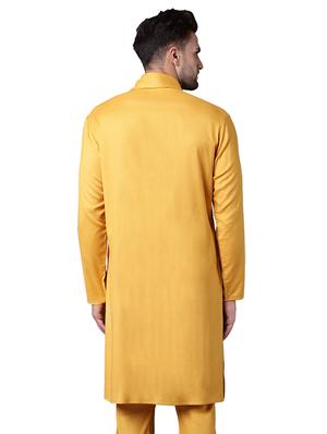 yellow rayon long kurta - 15729311 - Standard Image - 3