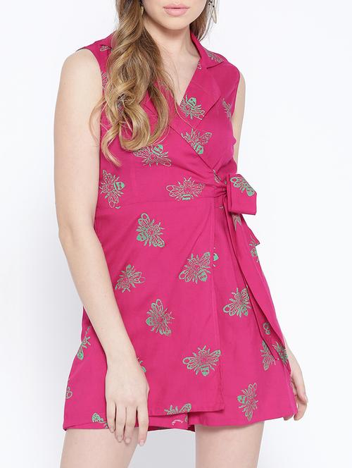 side tie up quirky print romper - 15729410 - Standard Image - 1