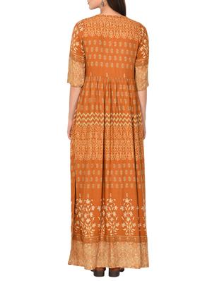 Printed flare kurta - 15729524 - Standard Image - 3