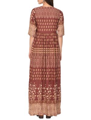 Printed flare kurta - 15729525 - Standard Image - 3