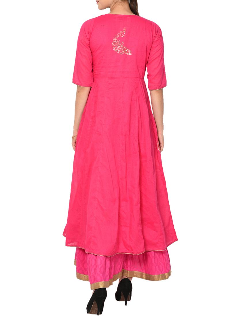 Layered foil print kurta - 15729527 - Zoom Image - 3