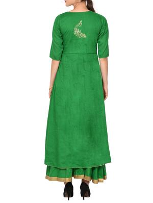 Layered foil print kurta - 15729529 - Standard Image - 3