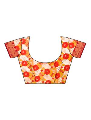 floral woven saree with blouse - 15729624 - Standard Image - 3
