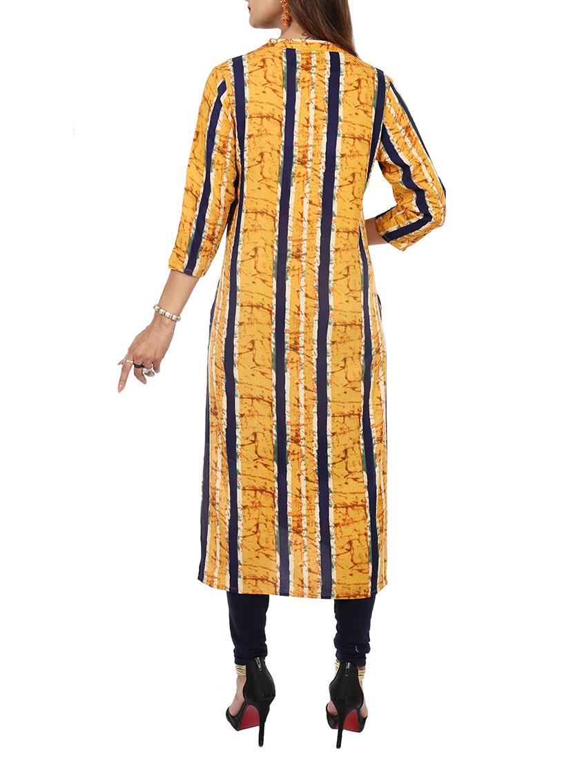 Stripes straight kurta - 15729636 - Zoom Image - 3
