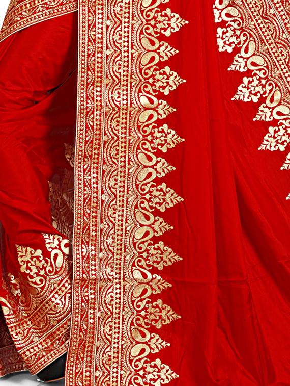 contrast thread embroidered saree with blouse - 15729737 - Zoom Image - 3