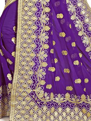 floral embroidered saree with blouse - 15729739 - Standard Image - 3