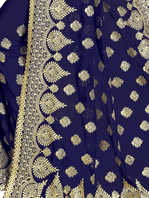 floral embroidered saree with blouse - 15729740 - Zoom Image - 3