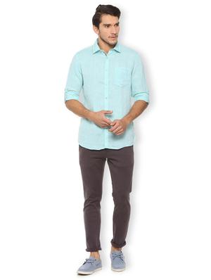 blue linen casual shirt - 15729826 - Standard Image - 3