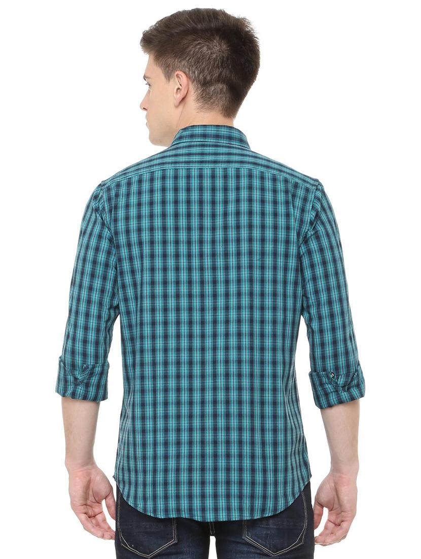 blue cotton casual shirt - 15729827 - Zoom Image - 3