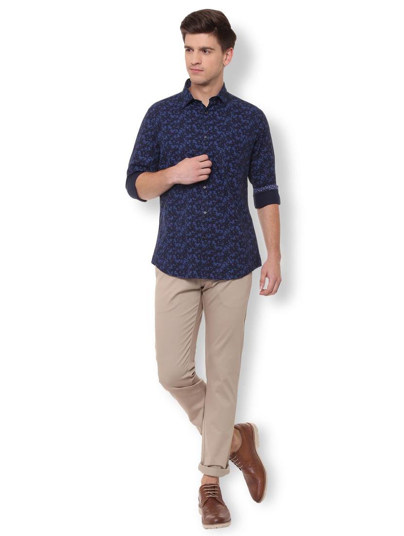 blue cotton casual shirt - 15729833 - Zoom Image - 3