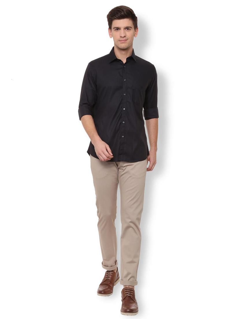 black cotton blend casual shirt - 15729835 - Zoom Image - 3