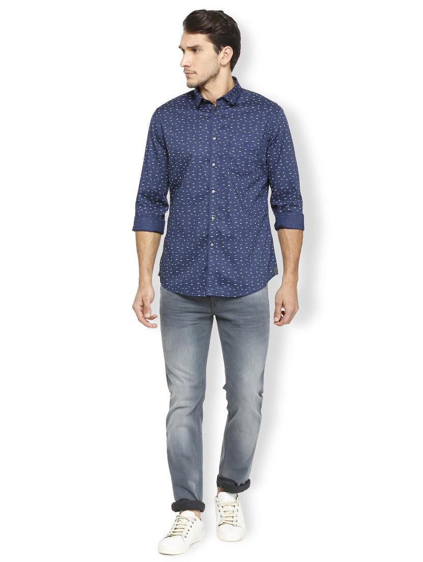 blue cotton casual shirt - 15729842 - Zoom Image - 3