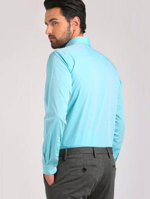 blue cotton formal shirt - 15729845 - Standard Image - 3