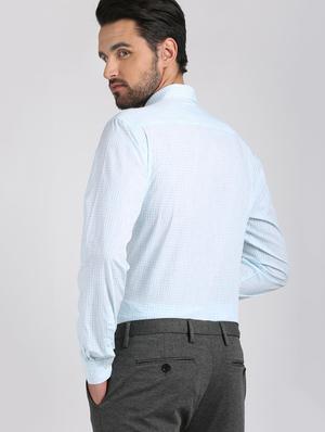 blue cotton formal shirt - 15729849 - Standard Image - 3