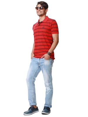 red cotton polo t-shirt - 15729901 - Standard Image - 3