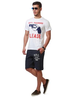 white cotton chest print t-shirt - 15729902 - Standard Image - 3
