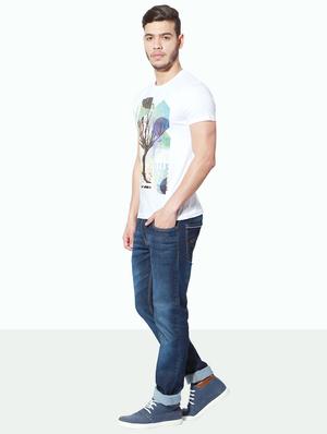 white cotton front print t-shirt - 15729909 - Standard Image - 3