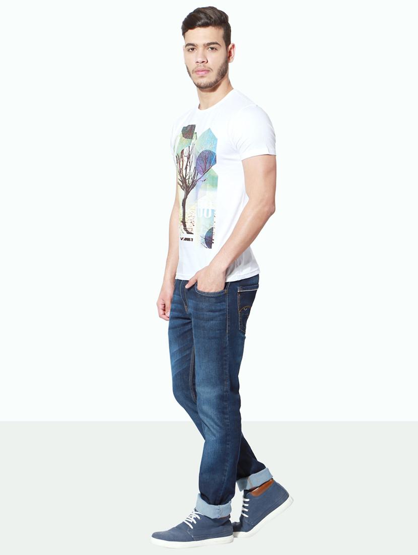 white cotton front print t-shirt - 15729909 - Zoom Image - 3