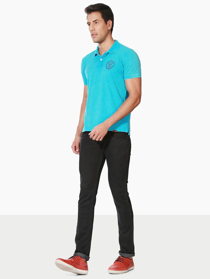 blue cotton polo t-shirt - 15729910 - Zoom Image - 3