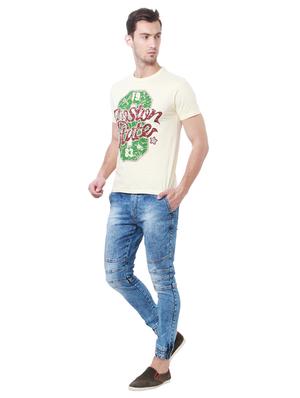 yellow cotton chest print t-shirt - 15729919 - Standard Image - 3