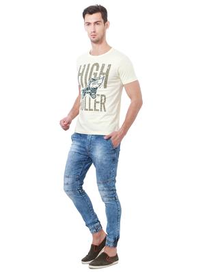 white cotton chest print t-shirt - 15729920 - Standard Image - 3