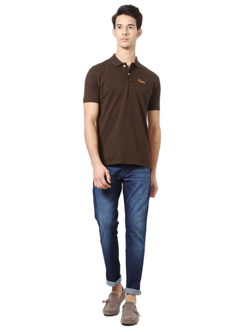brown cotton polo t-shirt - 15729933 - Zoom Image - 3