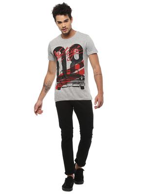 grey cotton front print t-shirt - 15729937 - Standard Image - 3