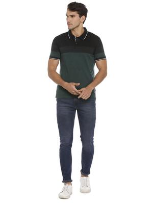 green cotton blend color block t-shirt - 15729967 - Standard Image - 3