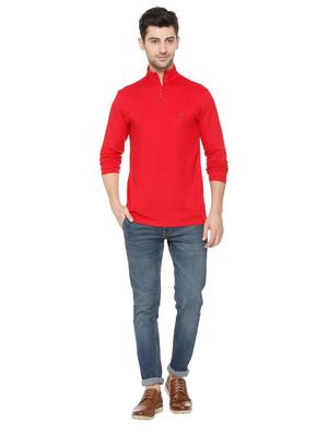 red polyester collared t-shirt - 15729969 - Standard Image - 3