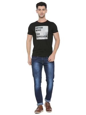 black cotton chest print t-shirt - 15730002 - Standard Image - 3