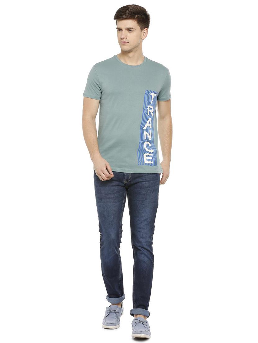 green cotton front print t-shirt - 15730003 - Zoom Image - 3