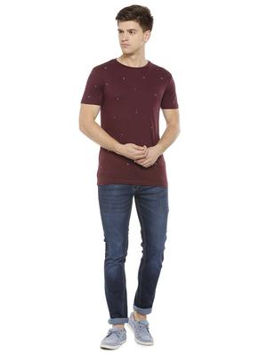 maroon cotton blend t-shirt - 15730004 - Standard Image - 3