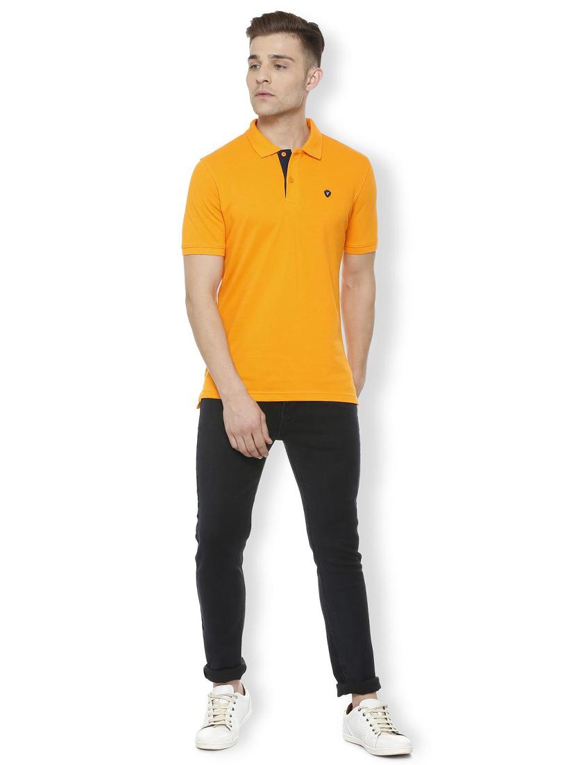 orange cotton polo t-shirt - 15730013 - Zoom Image - 3