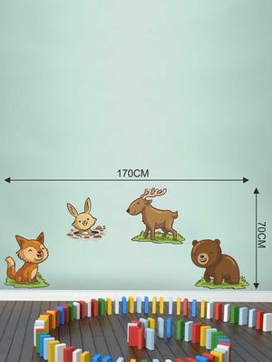 Wall Decals ' Baby Animals Sticker ' Wall stickers (PVC Vinyl) Multicolour - 15730249 - Standard Image - 3