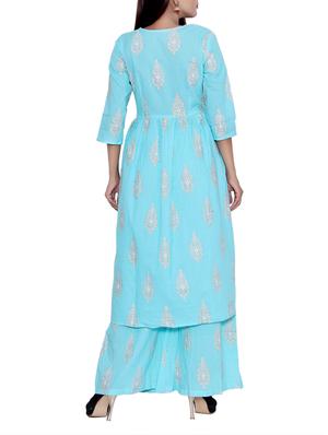 Printed flared kurta - 15730286 - Standard Image - 3
