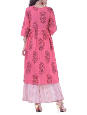Printed flared kurta - 15730287 - Standard Image - 3