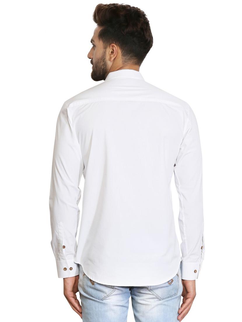 white cotton casual shirt - 15730291 - Zoom Image - 3