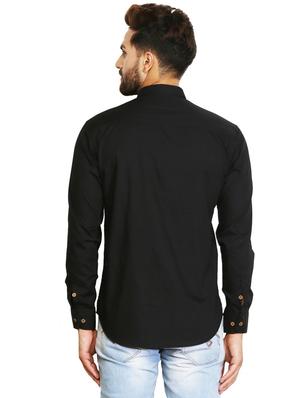 black cotton casual shirt - 15730292 - Standard Image - 3
