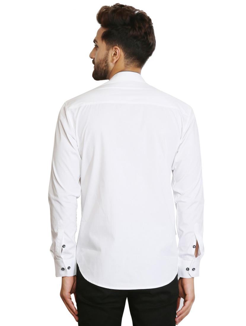 white cotton casual shirt - 15730295 - Zoom Image - 3