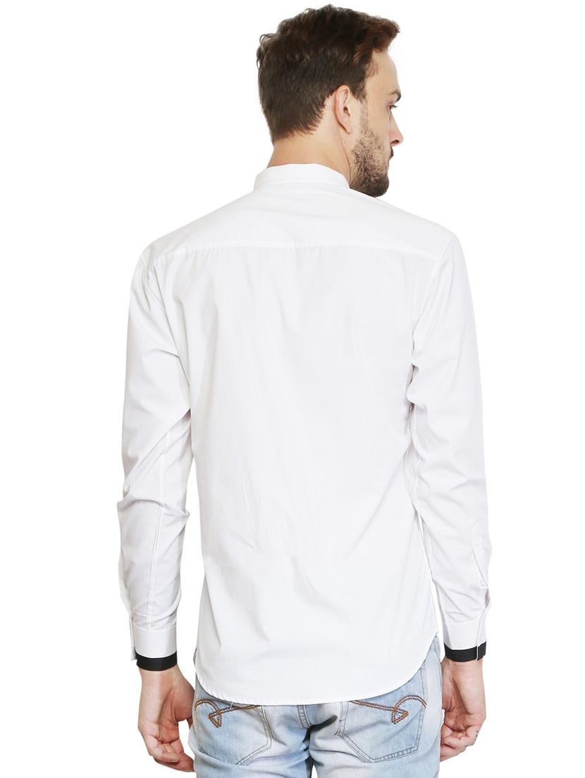 white cotton casual shirt - 15730296 - Zoom Image - 3