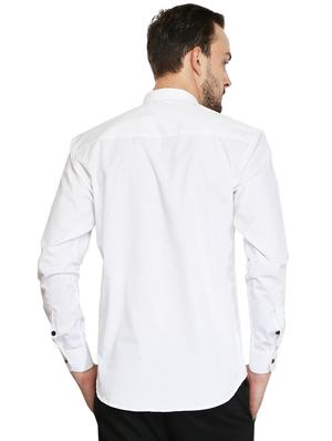 white cotton casual shirt - 15730301 - Standard Image - 3