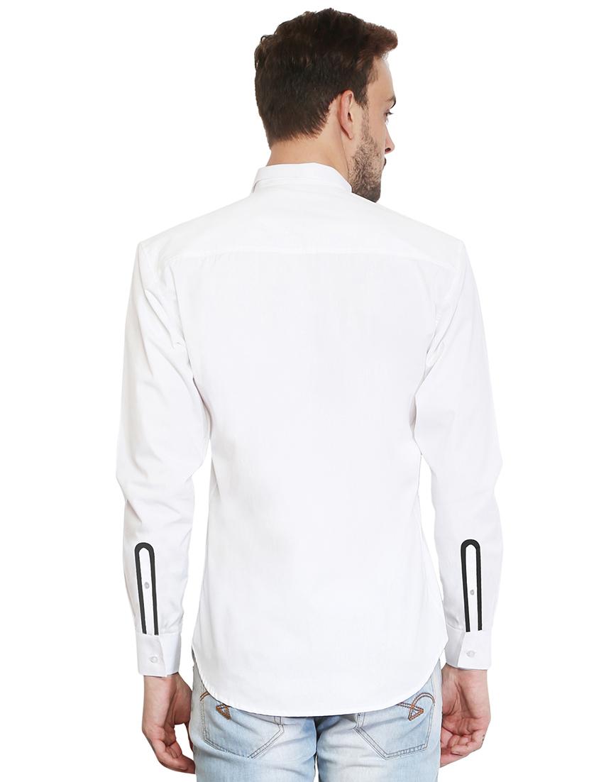 white cotton casual shirt - 15730302 - Zoom Image - 3