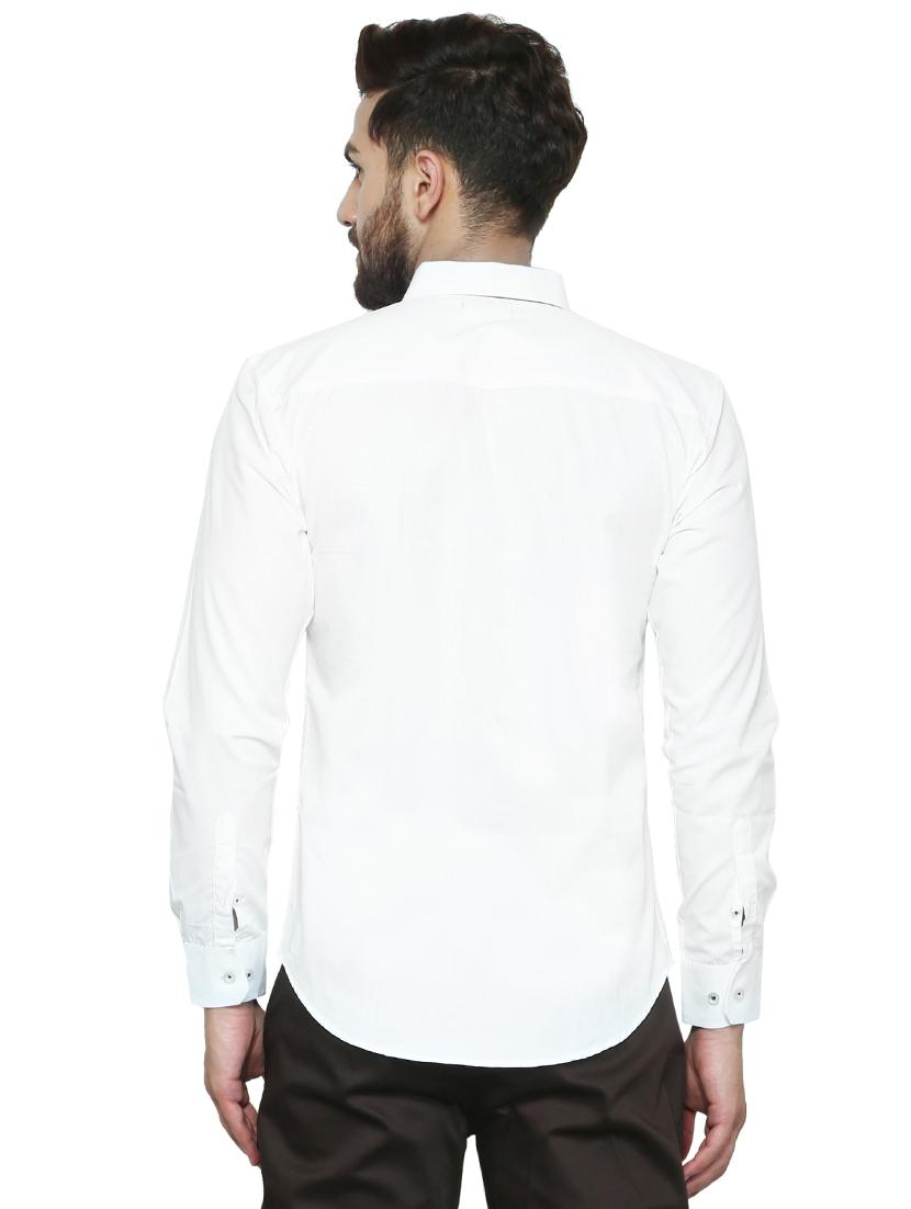 white cotton casual shirt - 15730303 - Zoom Image - 3