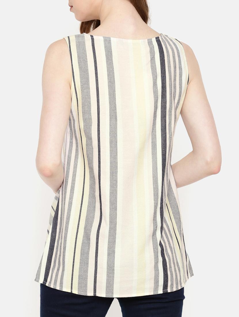 sleeveless striped a-line top - 15730321 - Zoom Image - 3