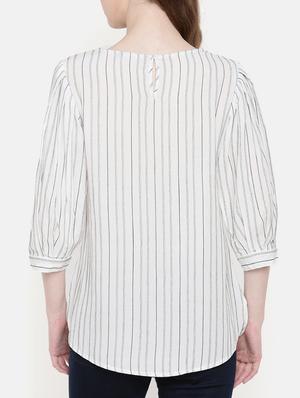 striped keyhole back tunic - 15730322 - Standard Image - 3